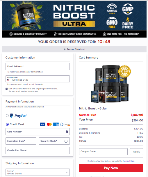 Nitric Boost Ultra Checkout